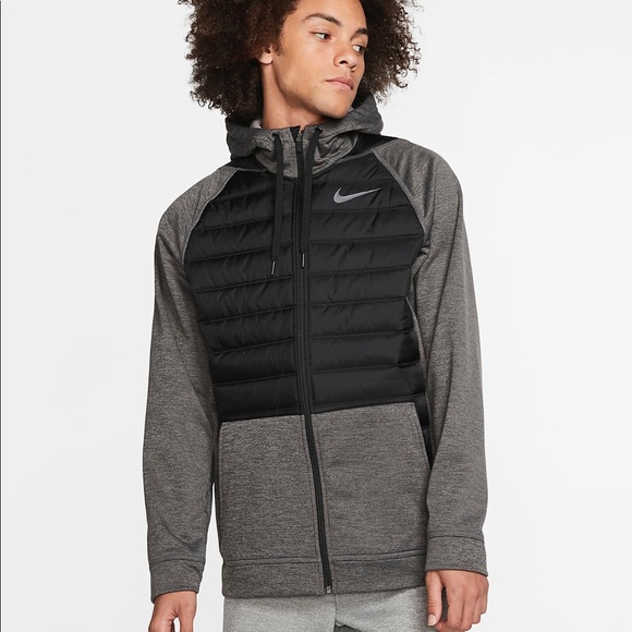 Nike Jackets Coats Charcoal Gray Black Therma Winterized Jacket Poshmark